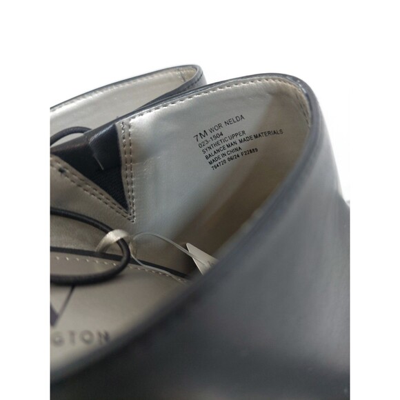 Worthington Women's Size 7 Nelda Mules 7M Black Gold Shiny Heel Slip On - Picture 9 of 13